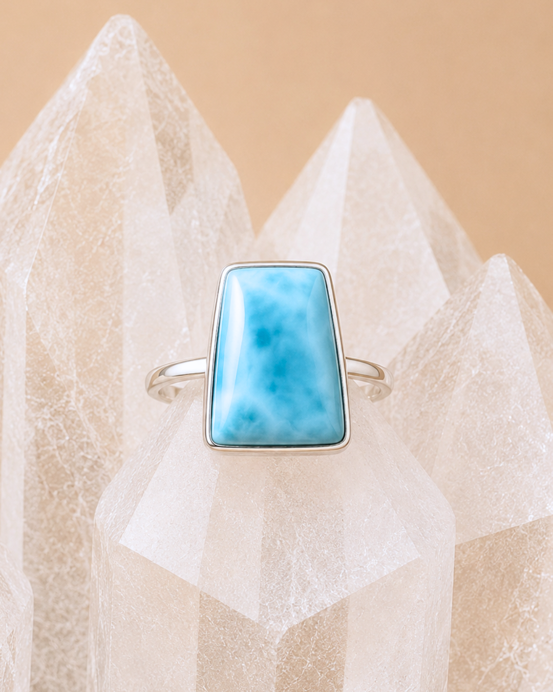 Trapezoid Cut Larimar Ring – Size 8