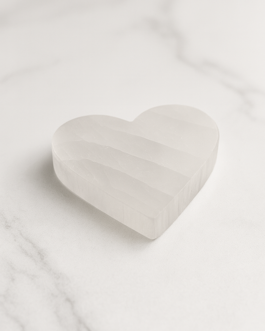 Selenite Heart Plate