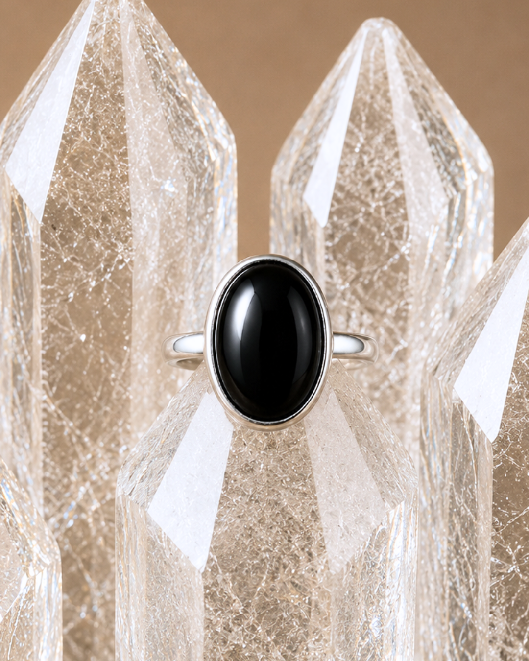 Oval Onyx Ring - Size 7