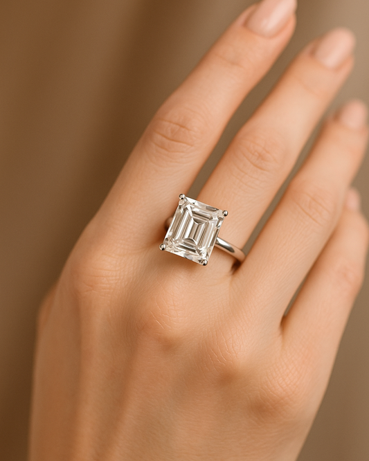 Square Clear Quartz Ring - Sizes 6 & 7