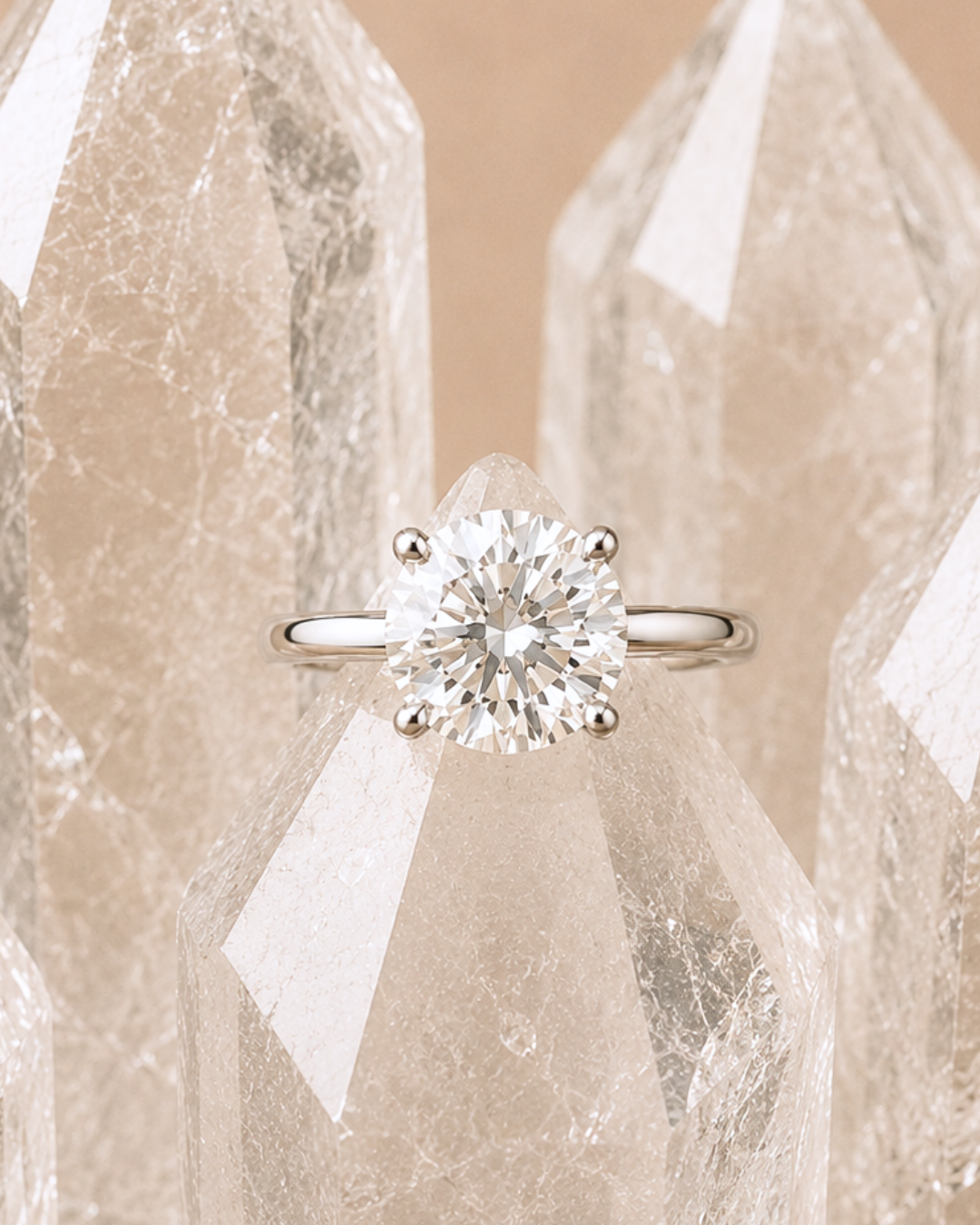 Round Cut Green Amethyst Ring - Size 9