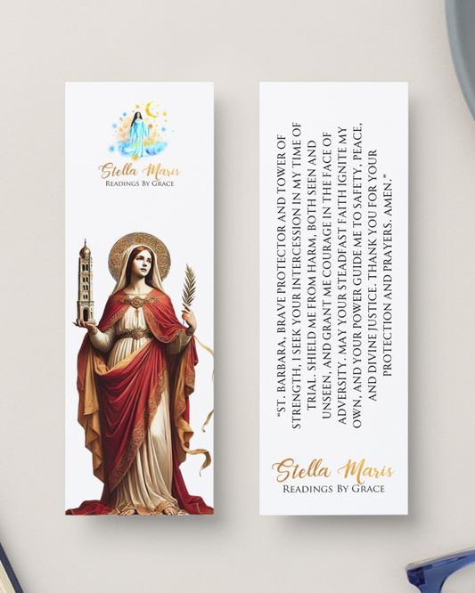 St. Barbara Bookmark with Prayer