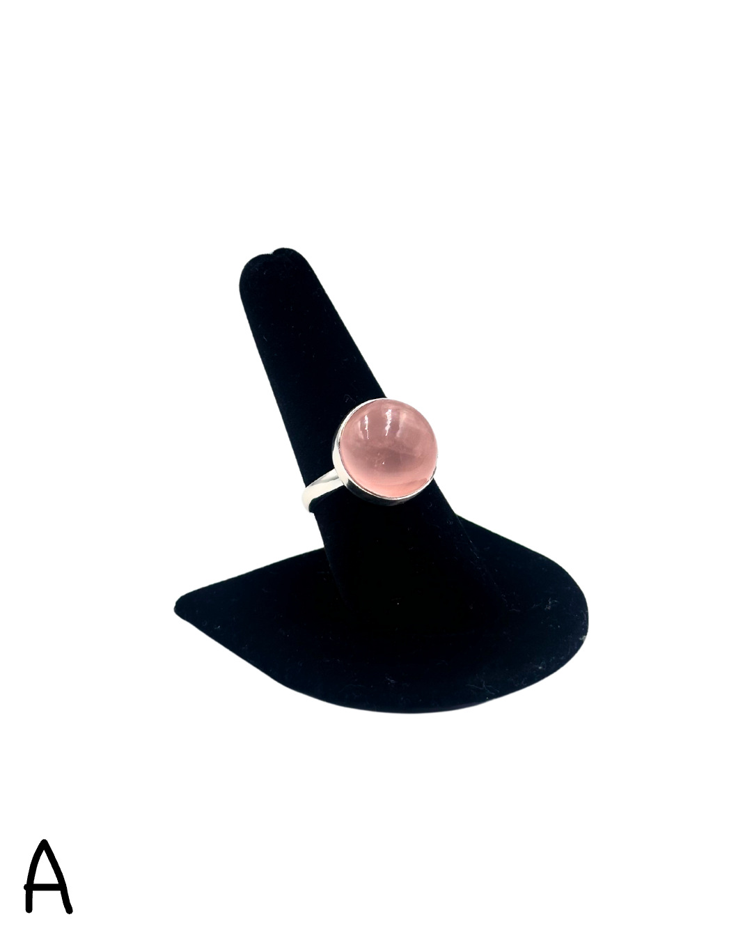 Rose Quartz Cabochon Rings - Sizes 7-8