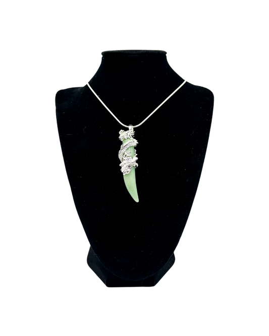 Green Aventurine Dragon Tooth Pendant