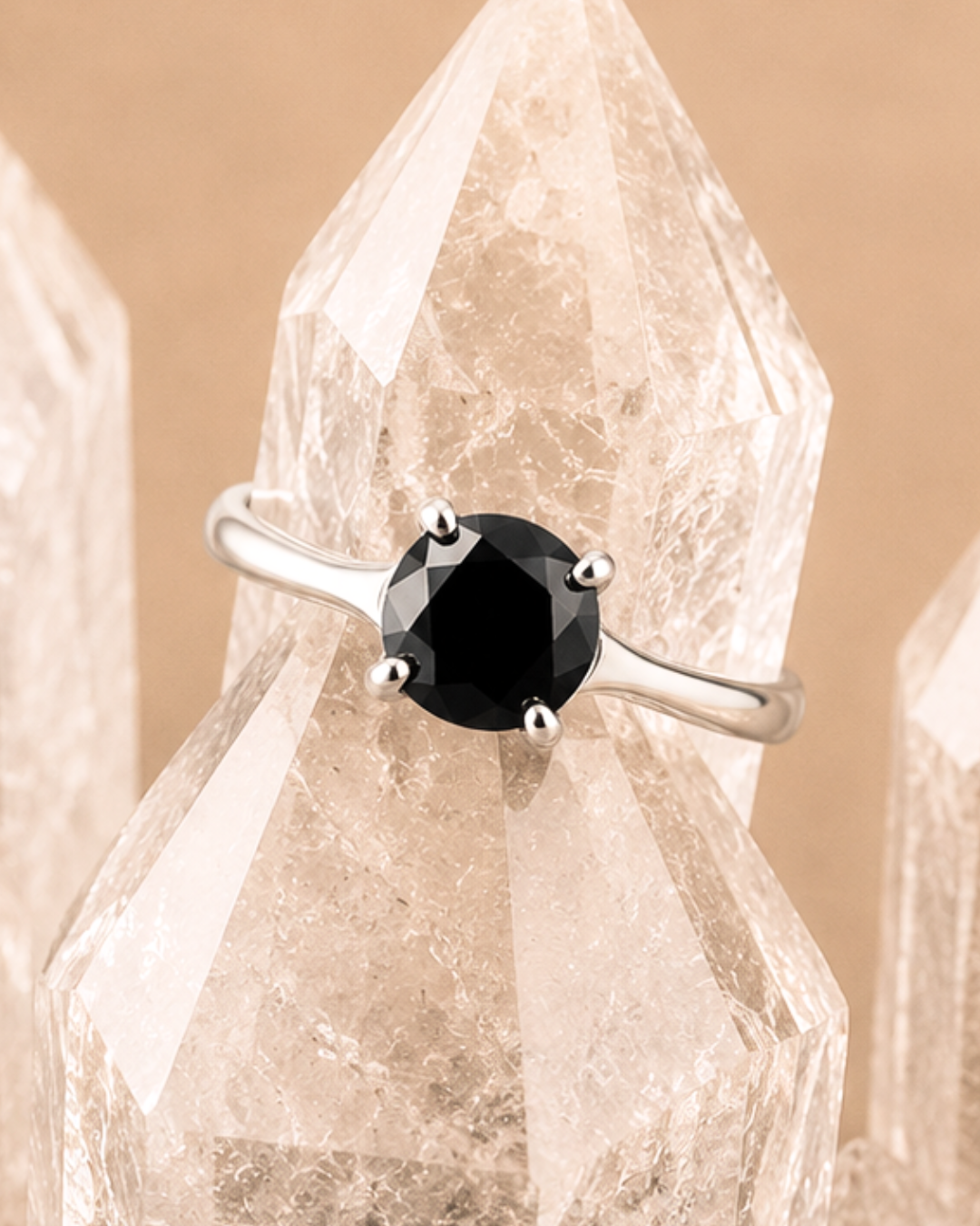 Petite Round Smokey Quartz Rings
