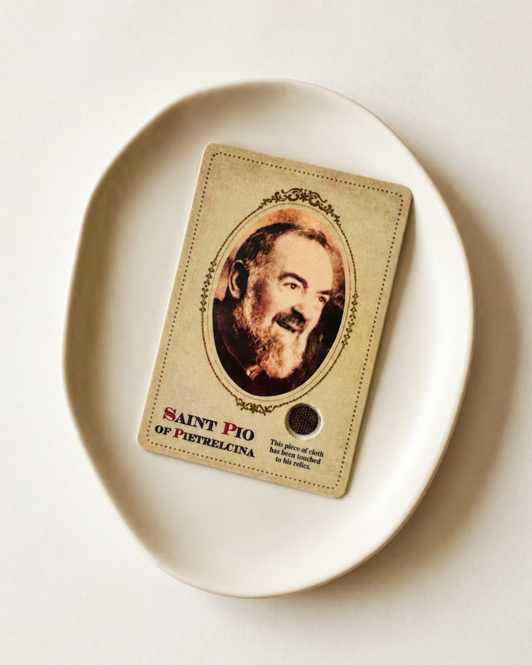 Padre Pio Third-Class Relic Prayer Card