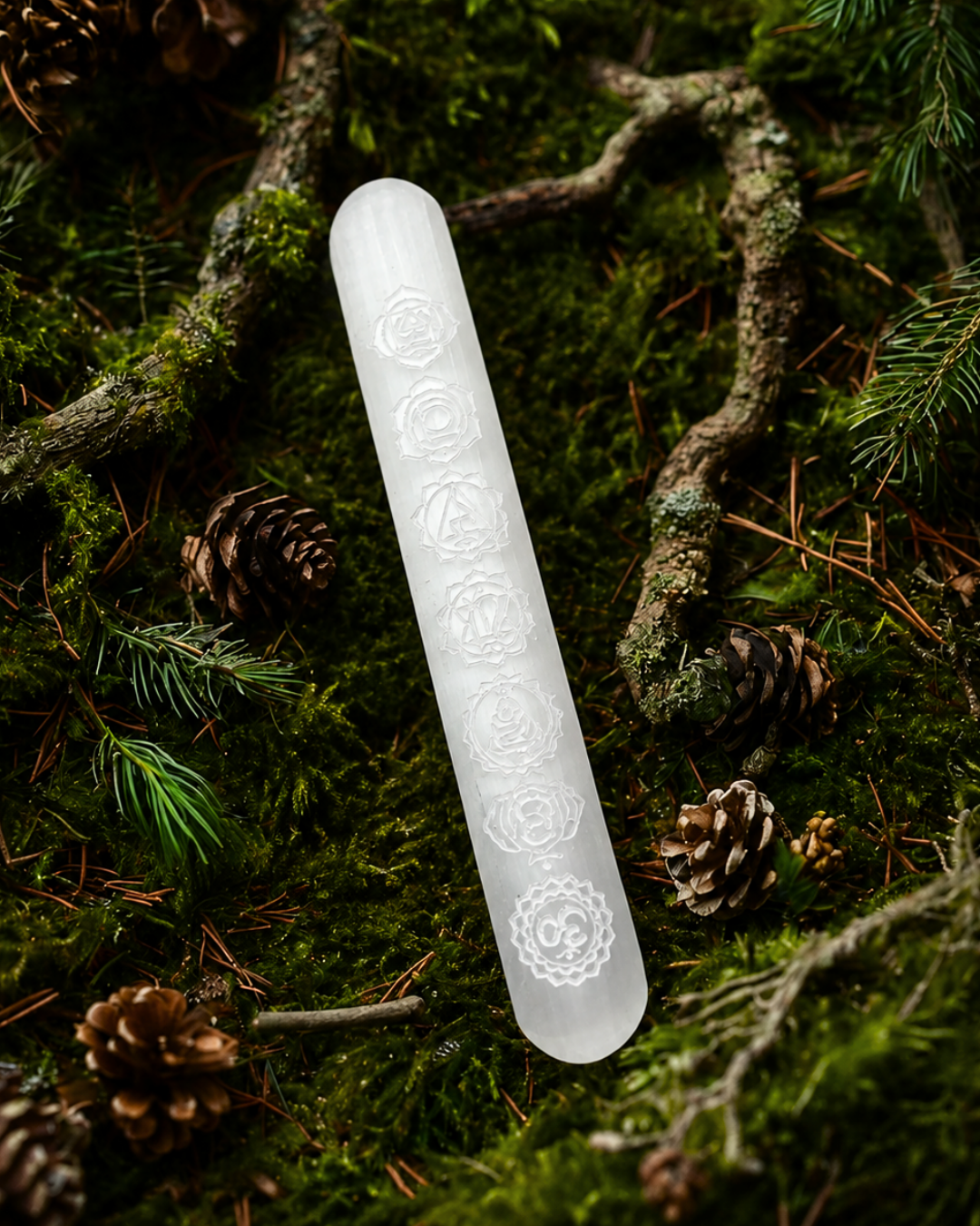 Chakra Selenite Wand
