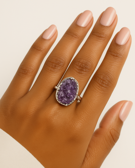 Adjustable Oval Amethyst Cluster