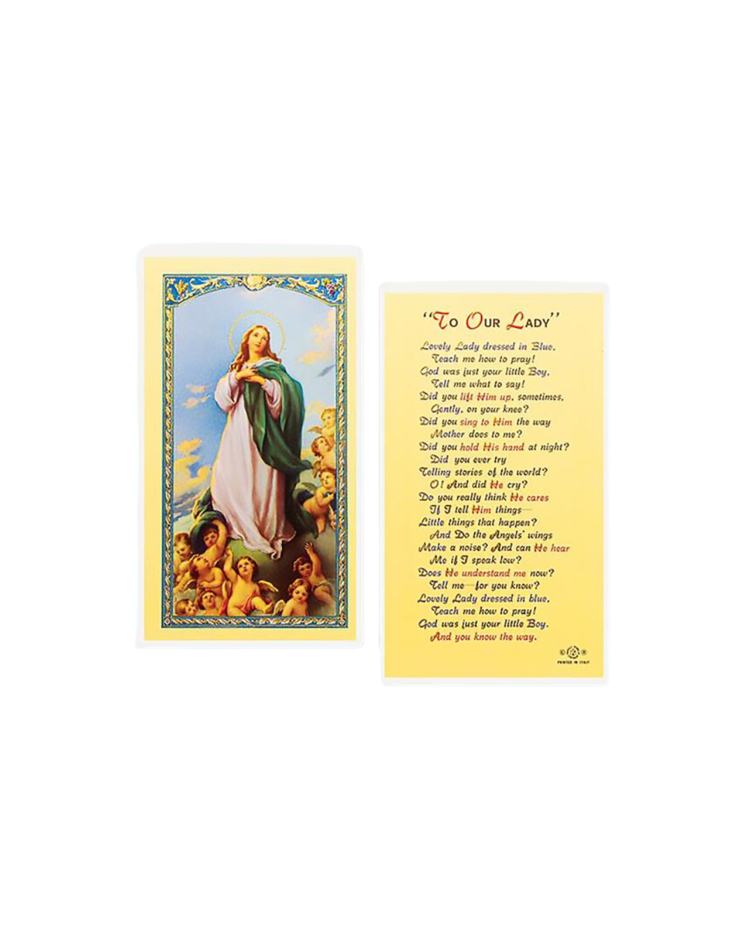 Our Lady Prayer Card