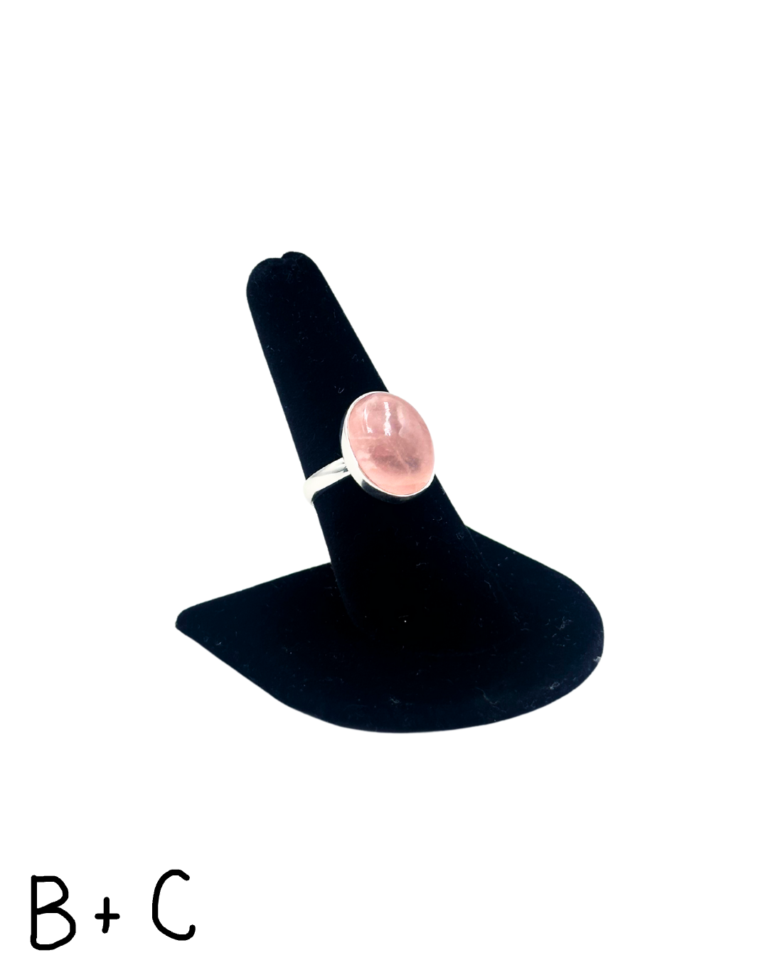 Rose Quartz Cabochon Rings - Sizes 7-8