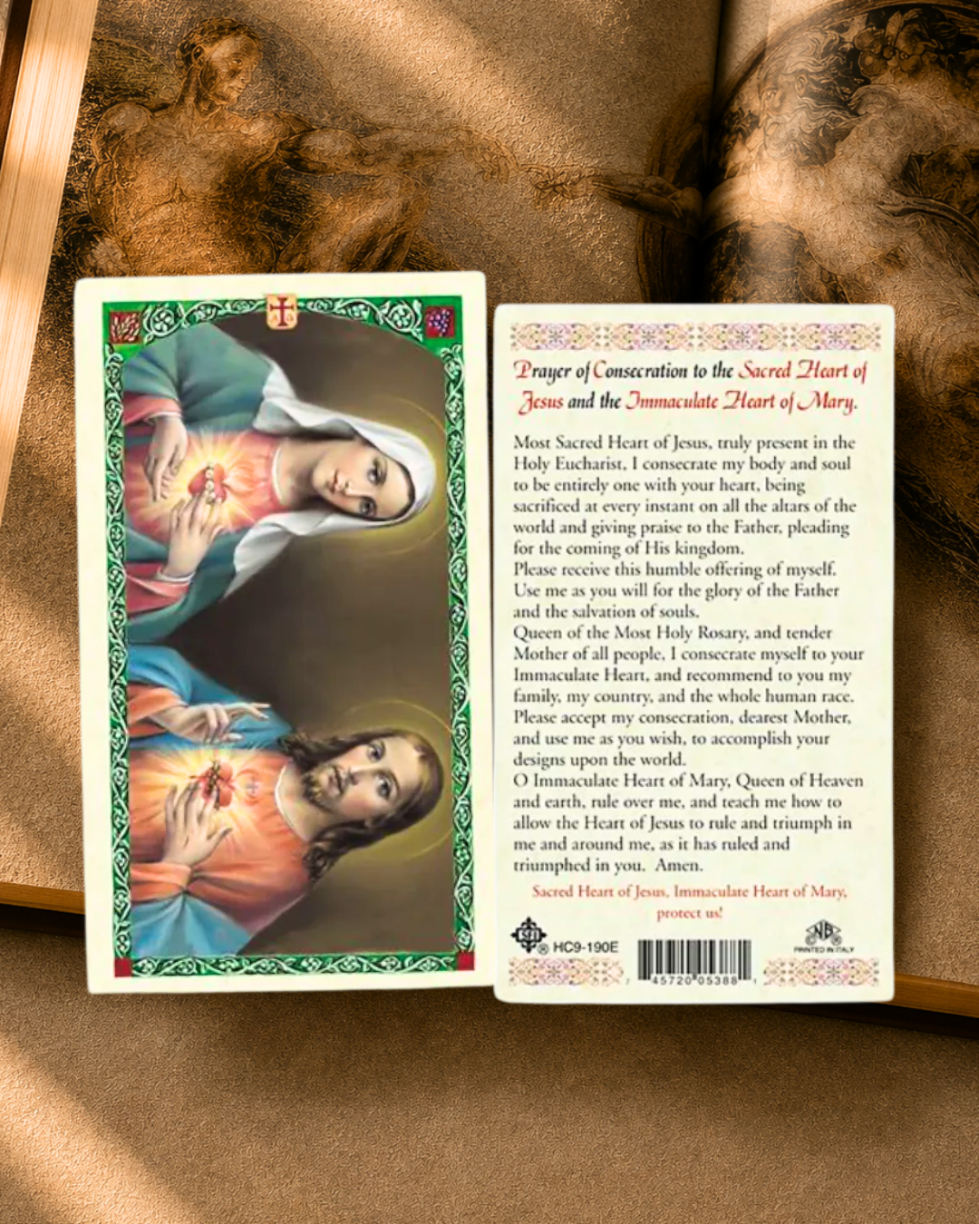 Consecration of Christ's & Mother Mary's Sacred Hearts Prayer Card