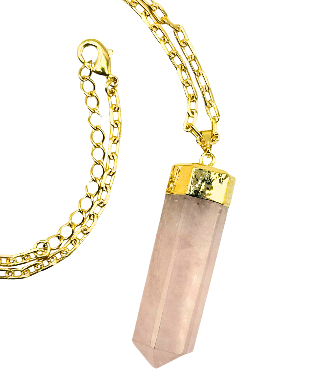 Rose Quartz Pendant with Necklace