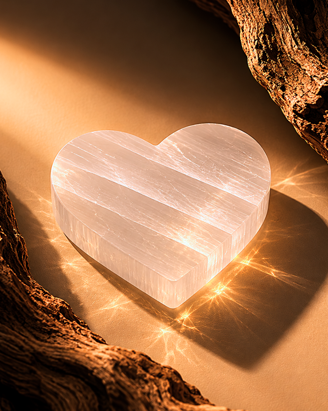 Selenite Heart Plate