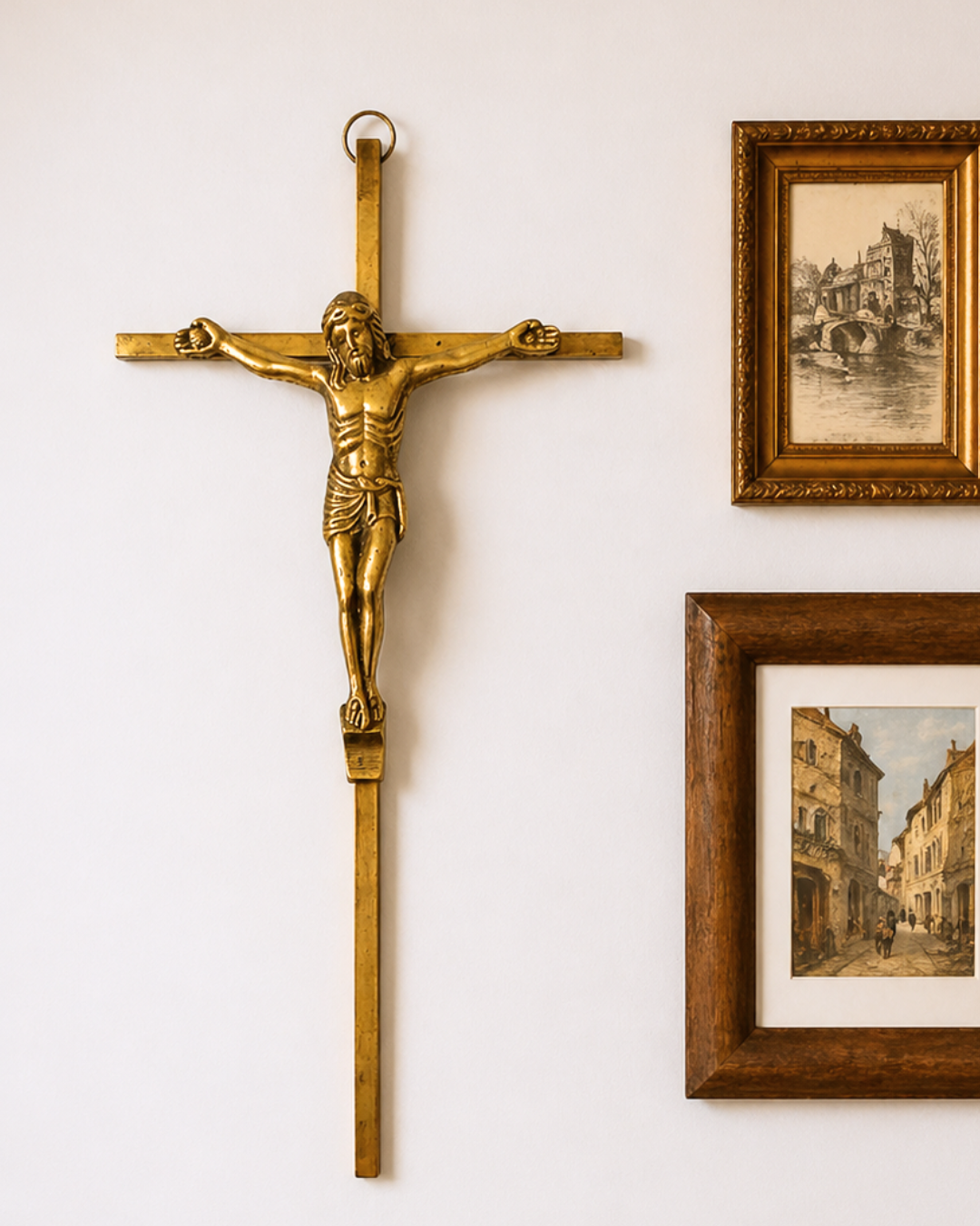 Golden Metal Crucifix