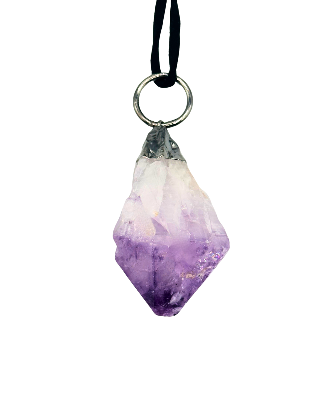 Raw Amethyst Pendant with Necklace