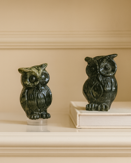 Serpentine Owl Carving