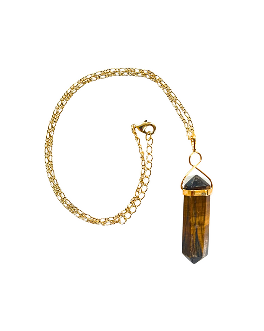 Tiger's Eye Pendant with Necklace