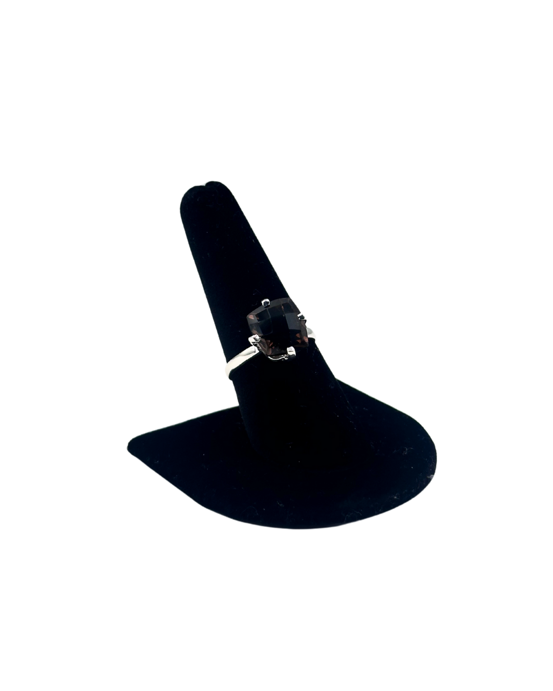 Square Smoky Quartz Ring - Size 7