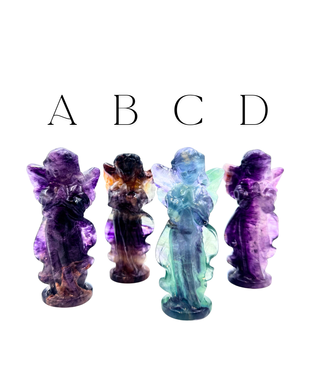 Fluorite Angel Carvings