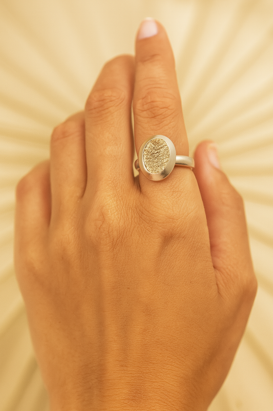 Smoothed Pyrite Ring - Size 7