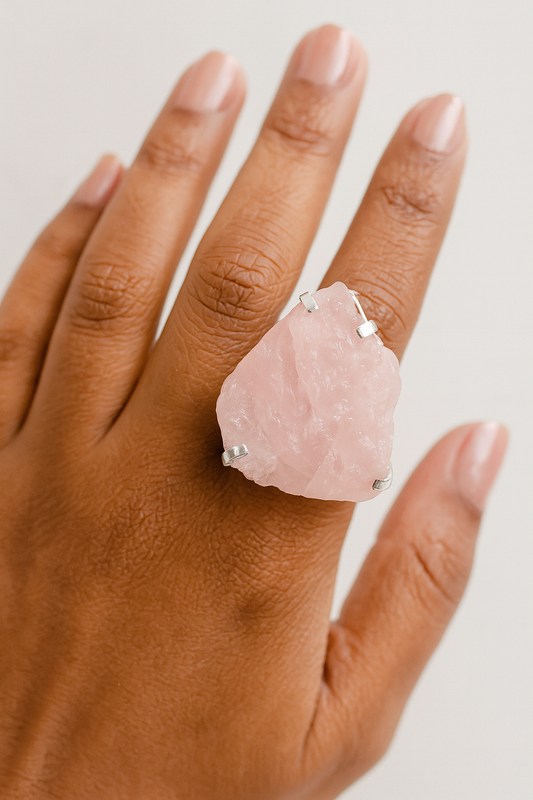 Adjustable Rose Quartz Rings