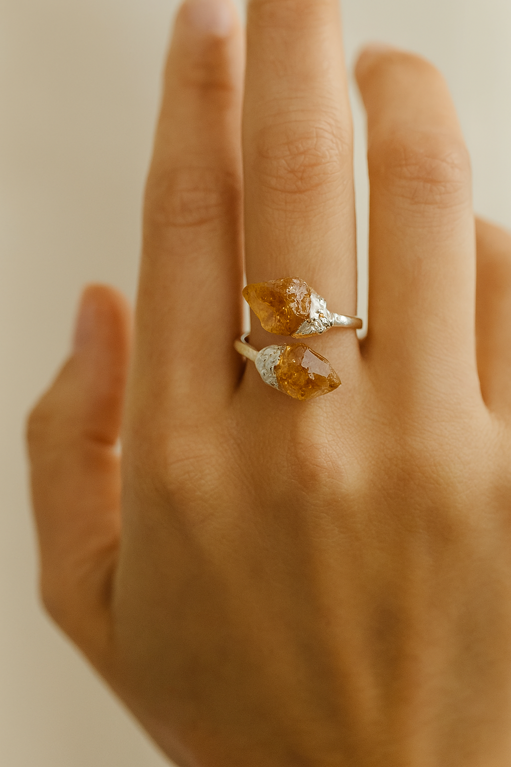 Adjustable Citrine & Amethyst Rings