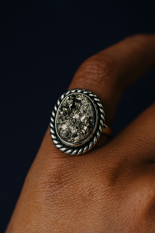 Oval Pyrite Rings