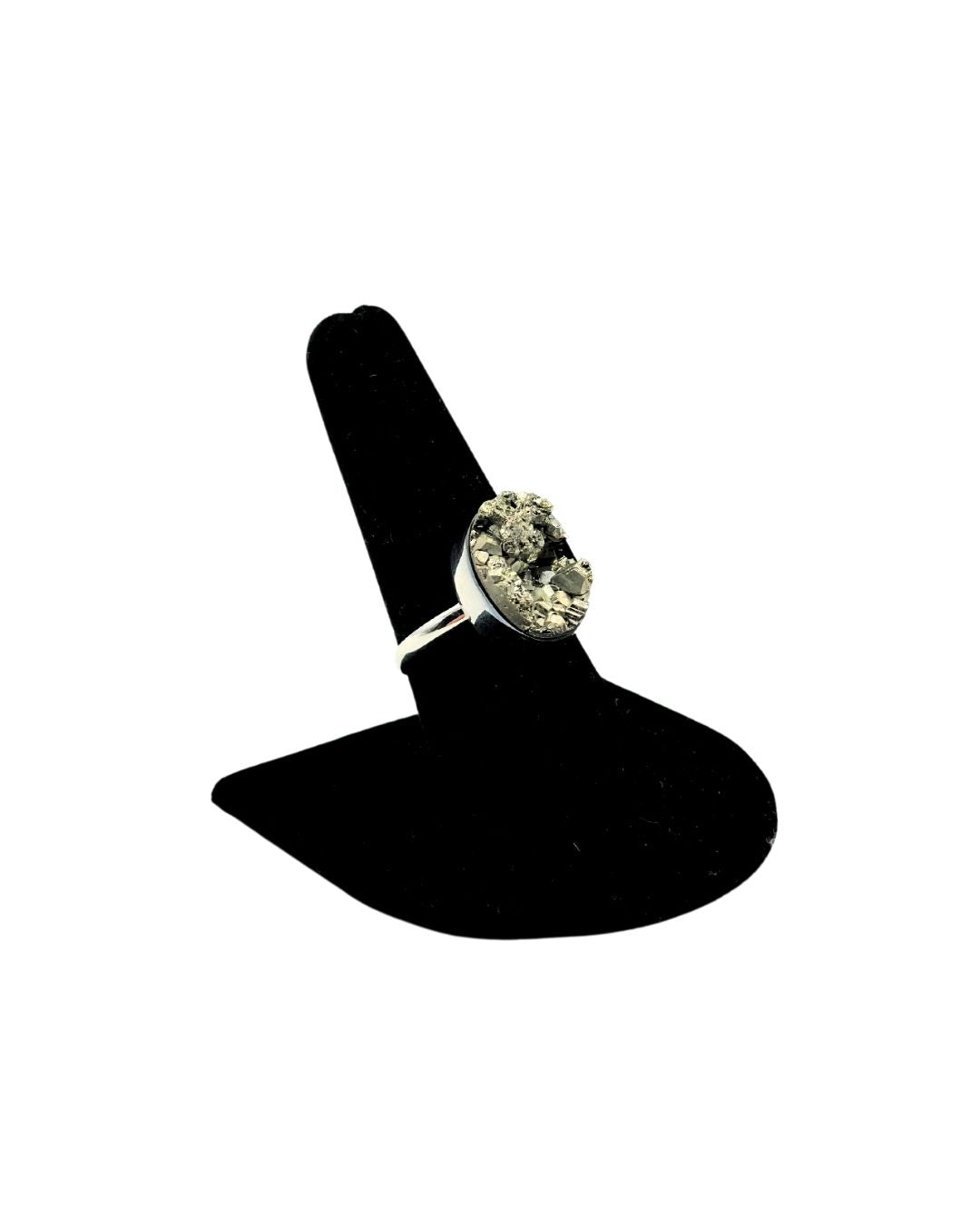 Oval Pyrite Ring - Size 8