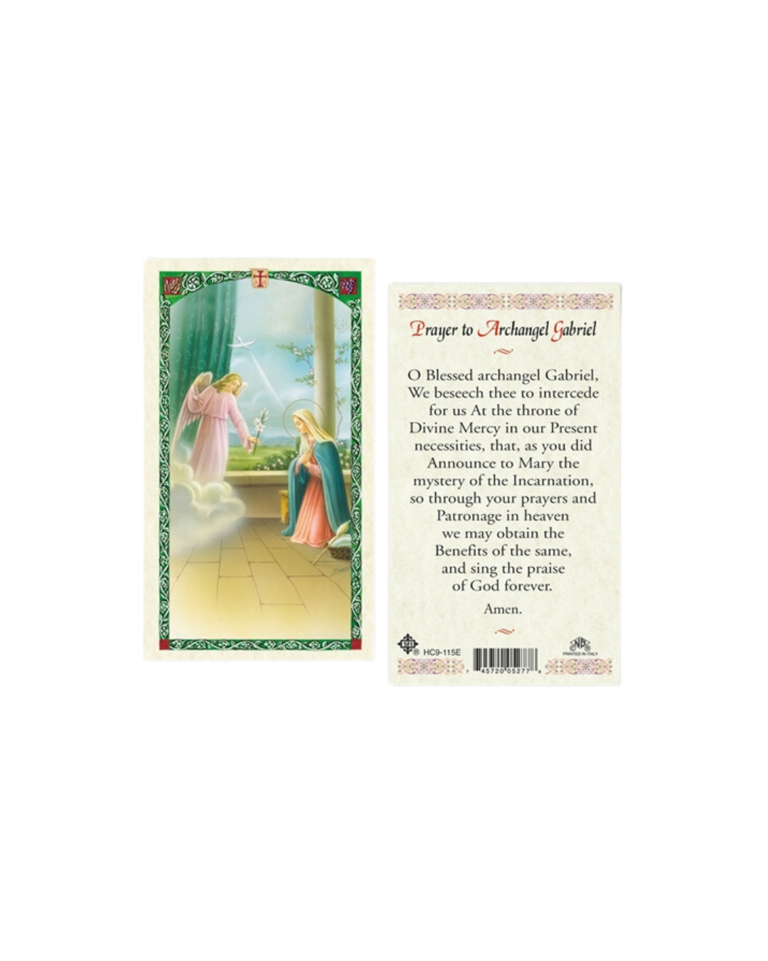 Archangel Gabriel Prayer Card