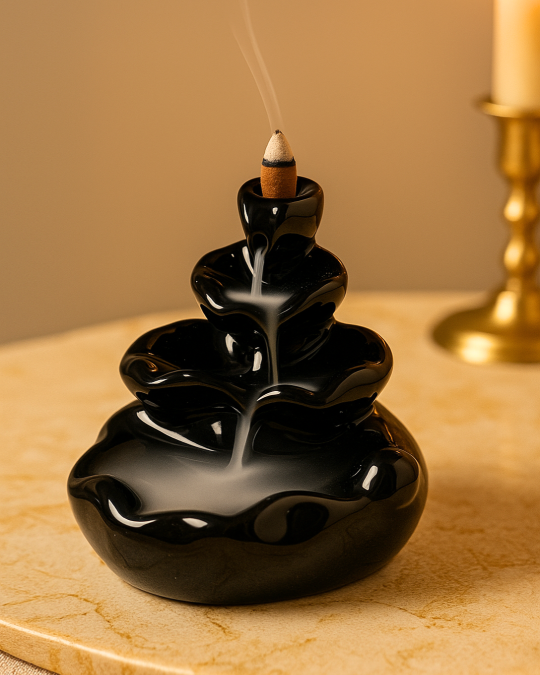 Waterfall Ceramic Incense Cone Holder