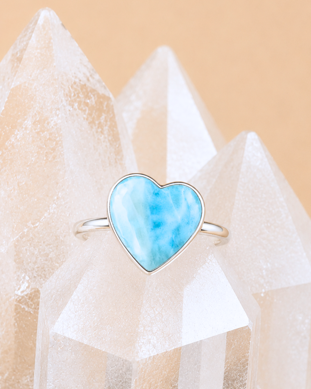 Heart Cut Larimar Ring – Size 7