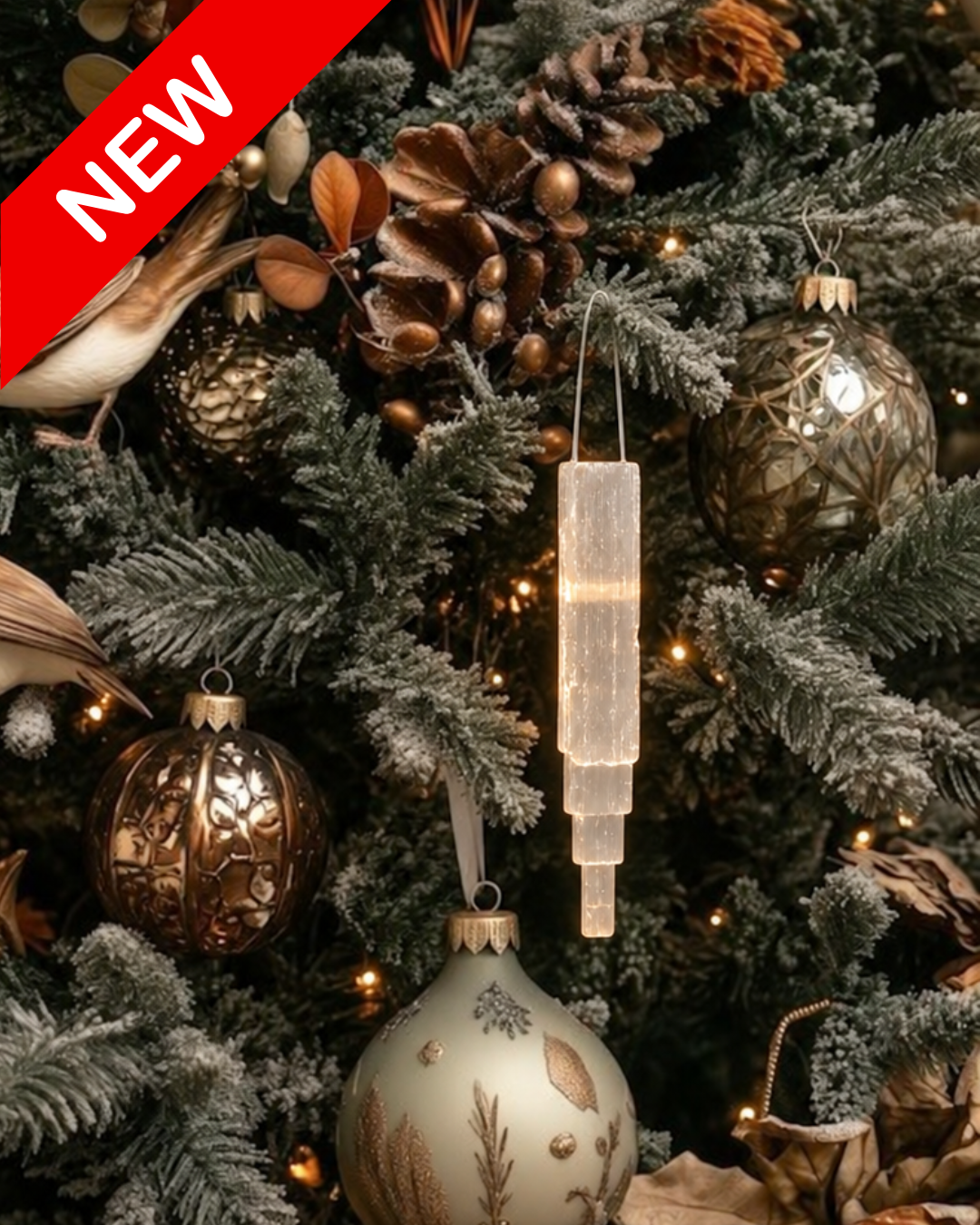 Selenite Icicle Tower Talisman & Ornament