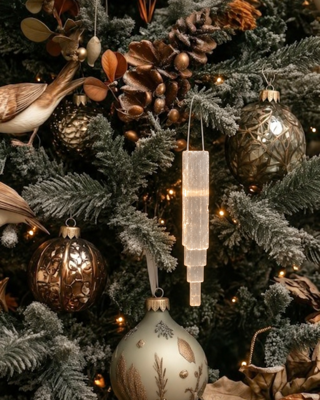 Selenite Icicle Tower Talisman & Ornament
