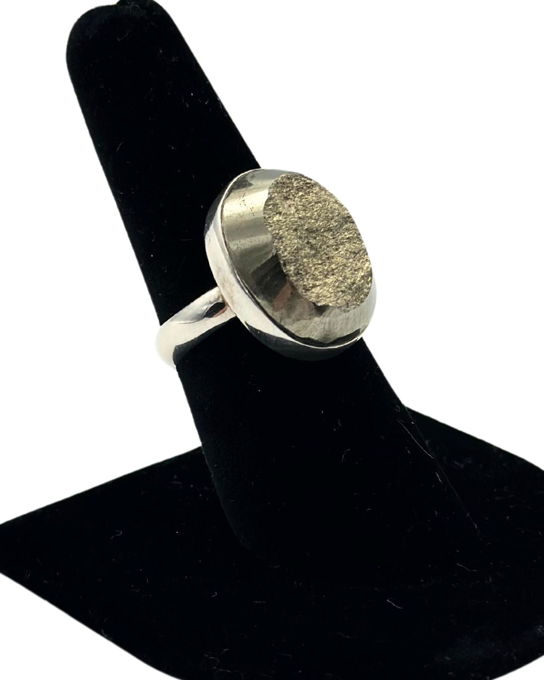 Smoothed Pyrite Ring - Size 7