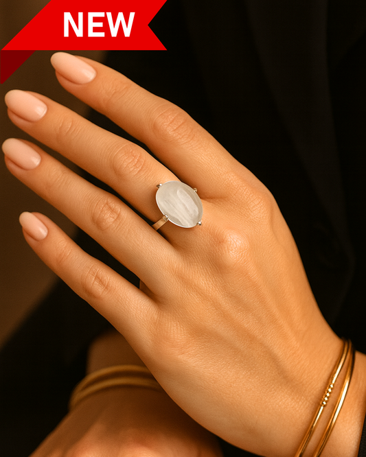 Oval Selenite Rings - Sizes 7, 8, 9 & 10
