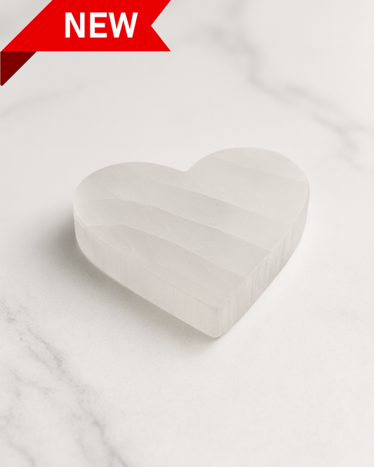 Selenite Heart Plate