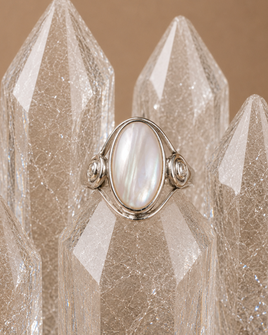 Oval Freshwater Pearl Ring - Size 7
