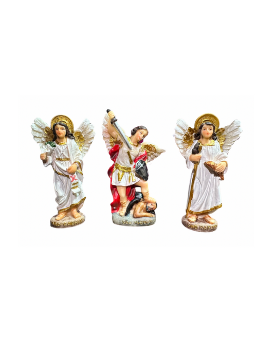 Paquete de estatuas de 3 arcángeles de 4 pulgadas