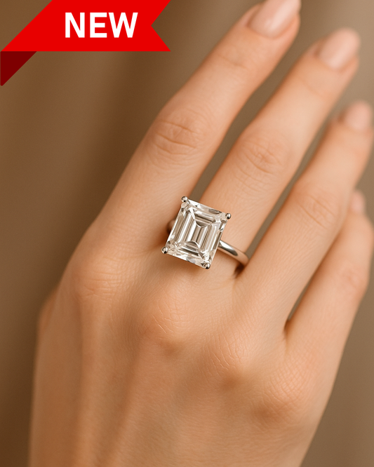 Square Clear Quartz Ring - Sizes 6 & 7