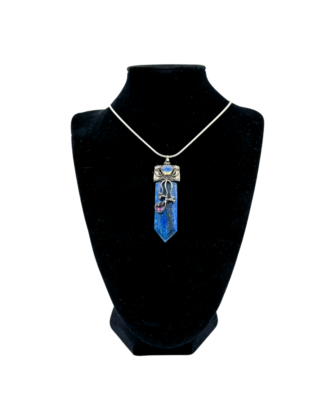 Lapis Lazuli Pendant with Amethyst and Opalite Accents