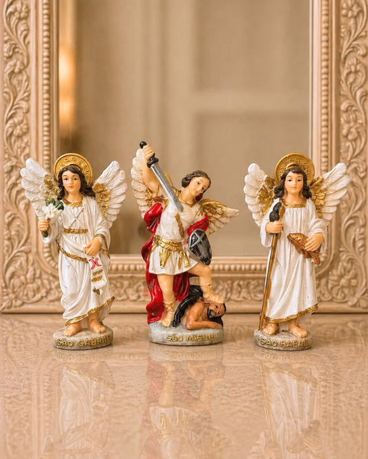 Paquete de estatuas de 3 arcángeles de 4 pulgadas
