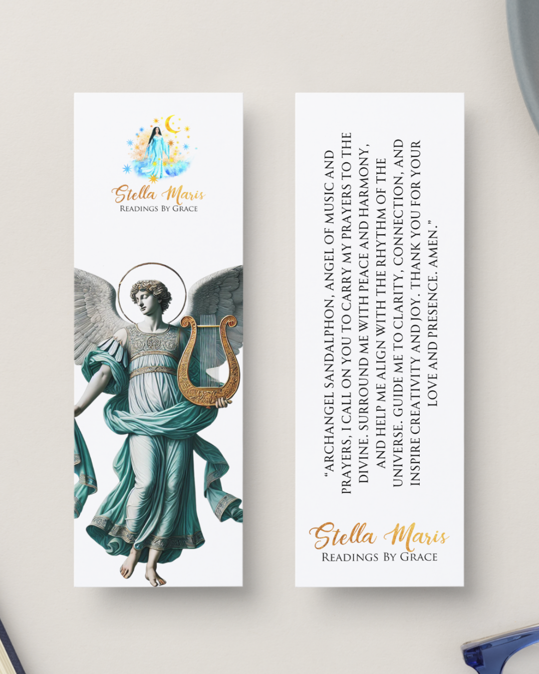Archangel Sandalphon Bookmark with Prayer
