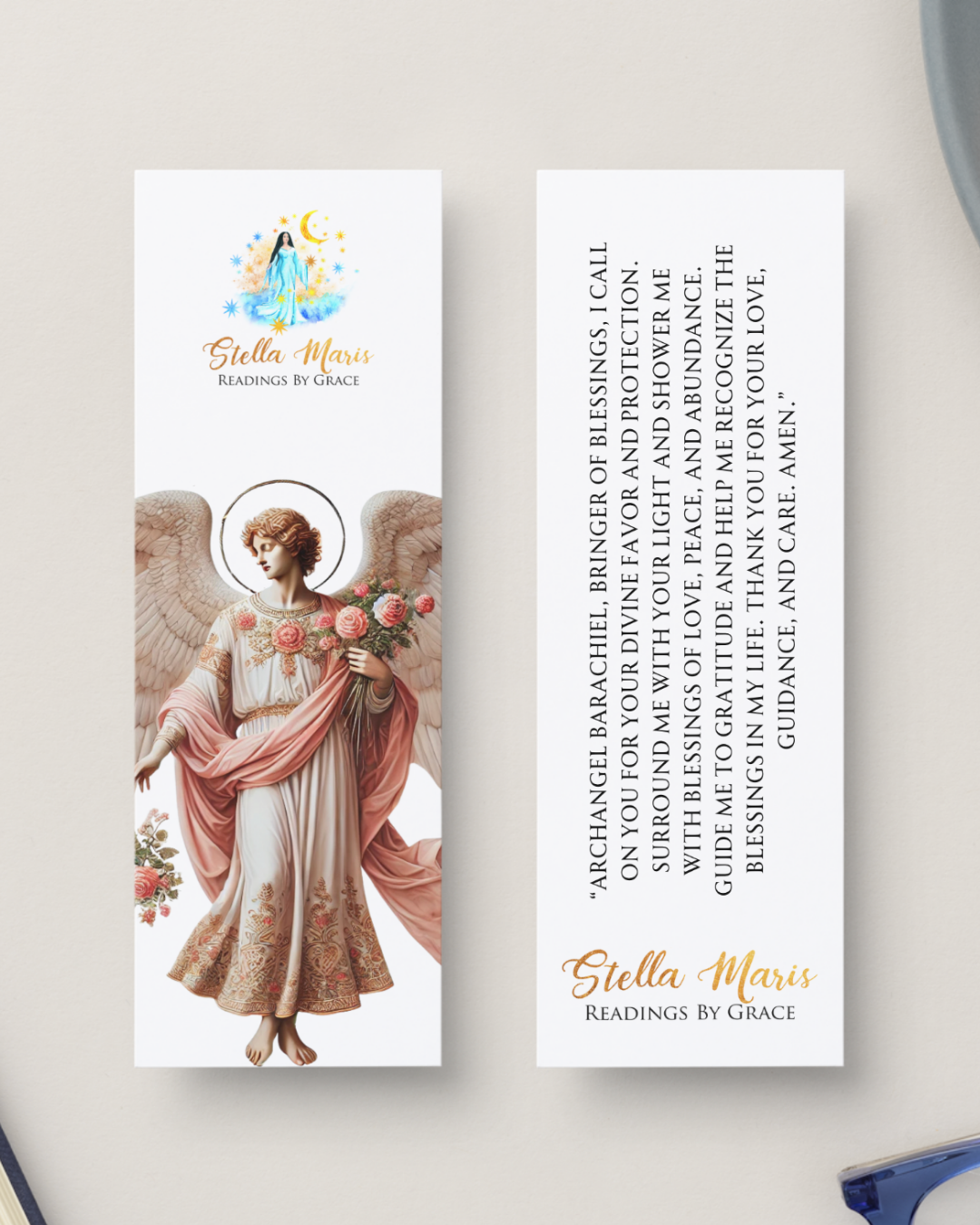 Archangel Barachiel Bookmark with Prayer