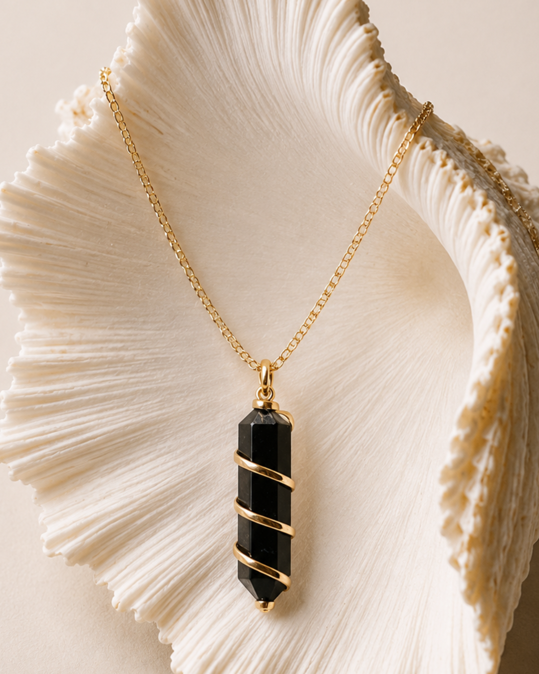 Obsidian Pendant with Necklace