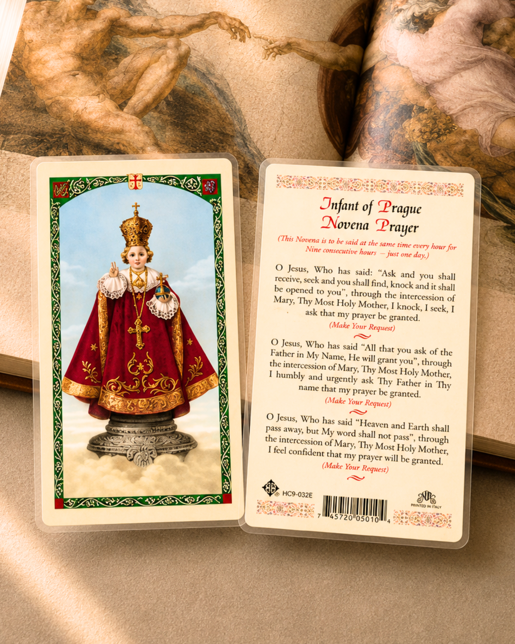Infant of Prague Prayer Card