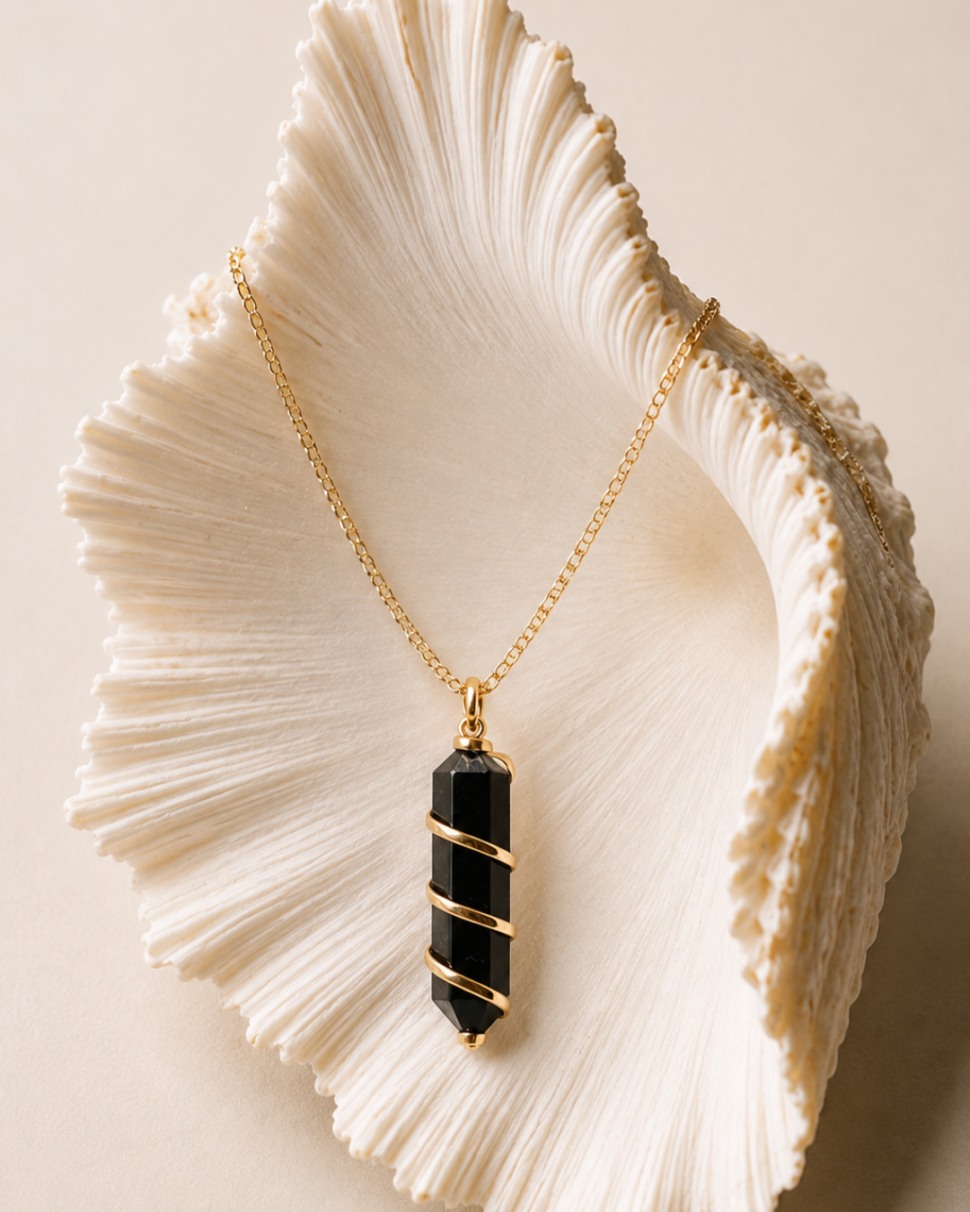 Obsidian Pendant with Necklace