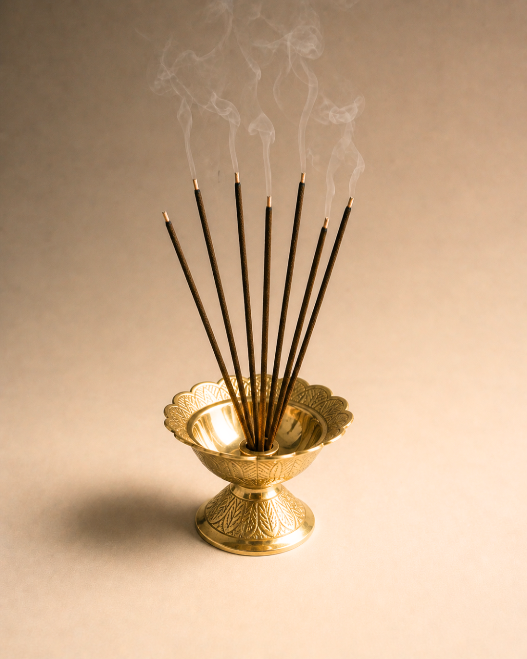 Brass Puja Lamp Incense Stick Holder