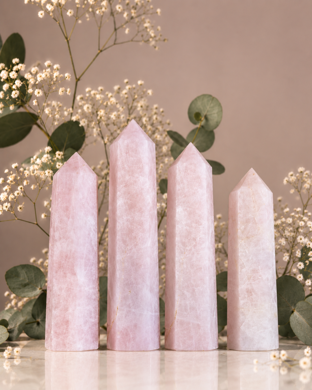 Large Rose Quartz Towers