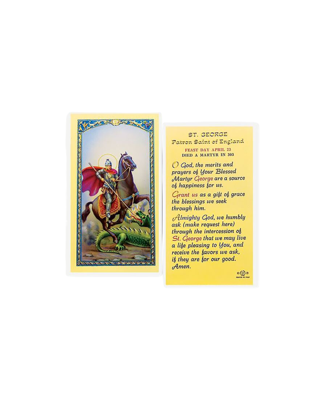 St. George Prayer Card