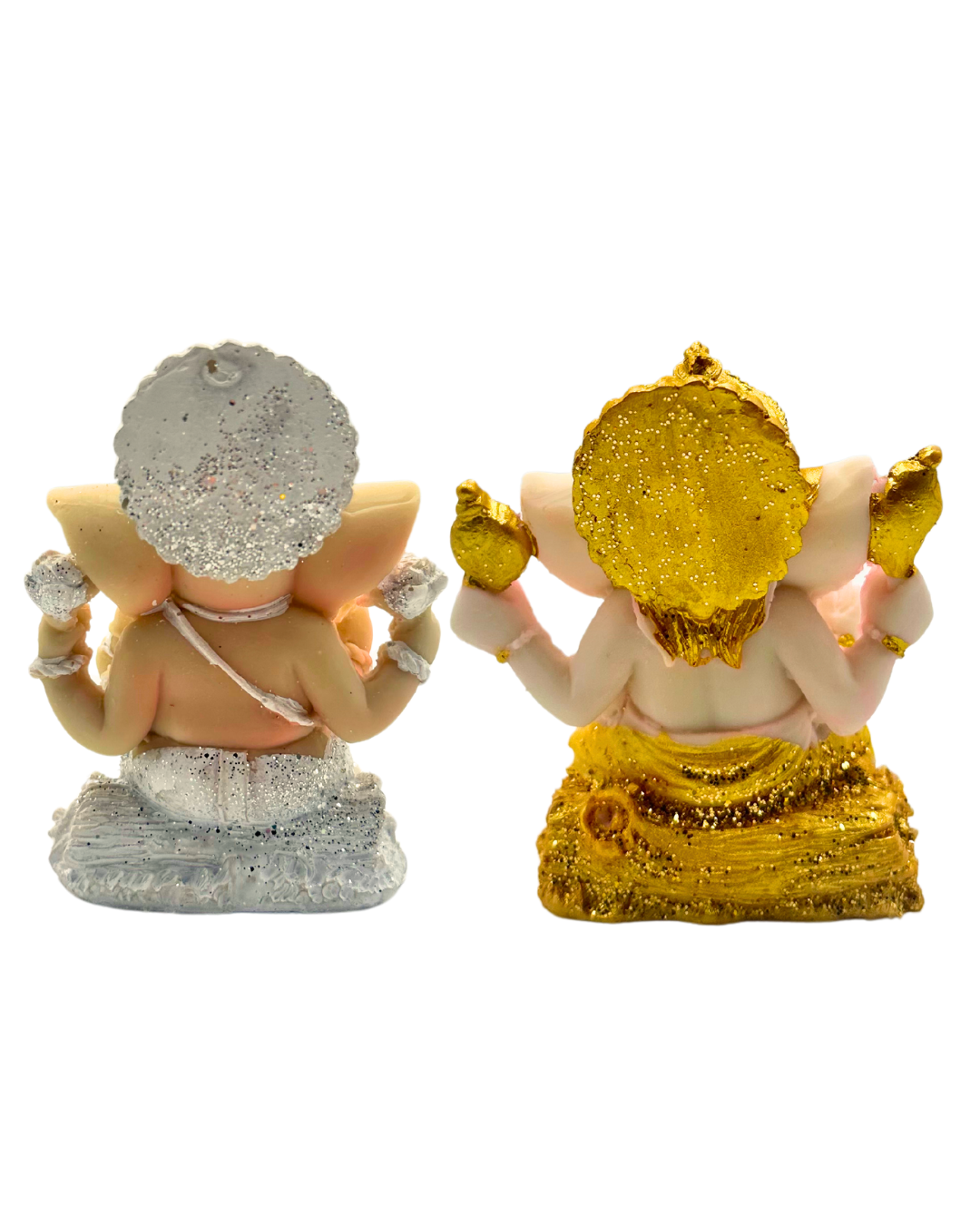 Gold & Silver Ganesha 3 inch Statues